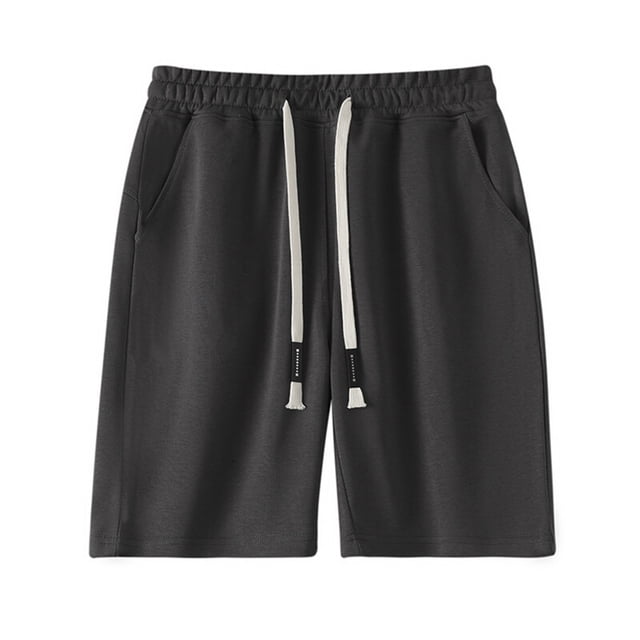 Sentmoon Mens Swim Trunks Elastic Waist Loose 2025 Summer Workout Shorts Drawstring Solid Color Breathable Pajama Shorts with Pockets Athleisure for Sports Running Dark Gray XXXL