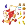 thumbnail image 3 of Xuanheng Panier d'Achats pour Enfants Interactif Apprentissage des Habiletés de Magasinage avec 15 Pcs Aliments de Jeu Rouge, 3 of 8