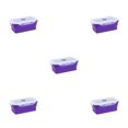 thumbnail image 1 of ZheElen Silicone Lunch Box Food Grade Silicone For Safe And Healthy Meals On Go purple 800ml 5Set, 1 of 6