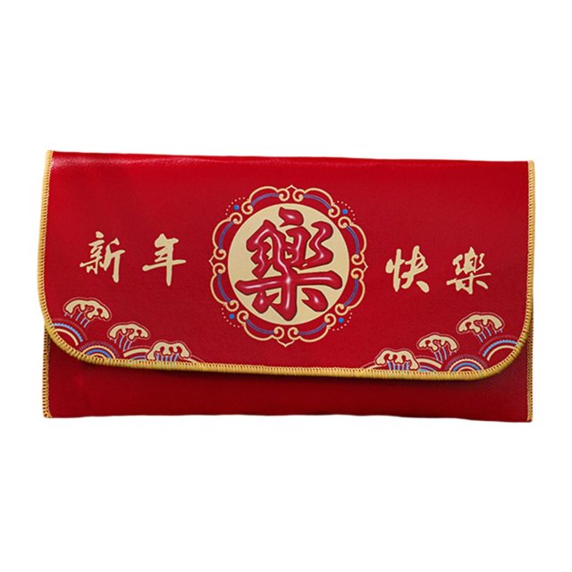 Elodie Chinese Lunar New Year Red Envelope Gift Envelope PU Leather for Celebration Happy New Year