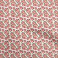 thumbnail image 1 of oneOone Popeline de Coton Rouge Tissu Floral Matière de Robe Tissu Imprimé Tissu au Mètre 56 Pouces de Large, 1 of 5