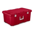 thumbnail image 1 of Sterilite Coffre à Roulettes, Conteneur de Rangement Utilitaire en Plastique, Rouge, Lot de 2, 1 of 10
