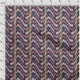 thumbnail image 3 of oneOone Cotton Poplin Fabric Stripe & Chevron Ikat Decor Fabric Printed BTY 56 Inch Wide, 3 of 4