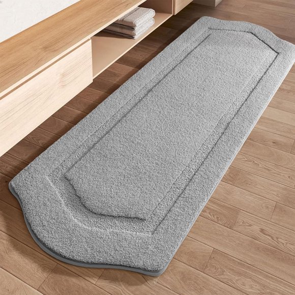 TANVILL Bathroom Rugs Runner 24x60, Long Bath Rug Non-Slip, Extra Soft Absorbent Shaggy Large Bath Mats for Bathroom, Grey
