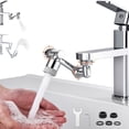 thumbnail image 1 of 1080° Rotating Faucet Extender, Swivel Robotic Arm Extension Faucet Large Angle Copper Splash Filter Faucet Aerator with 2 Water Modes Pinkiou Universal Faucet Extension for Bathroom Sink, 1 of 8