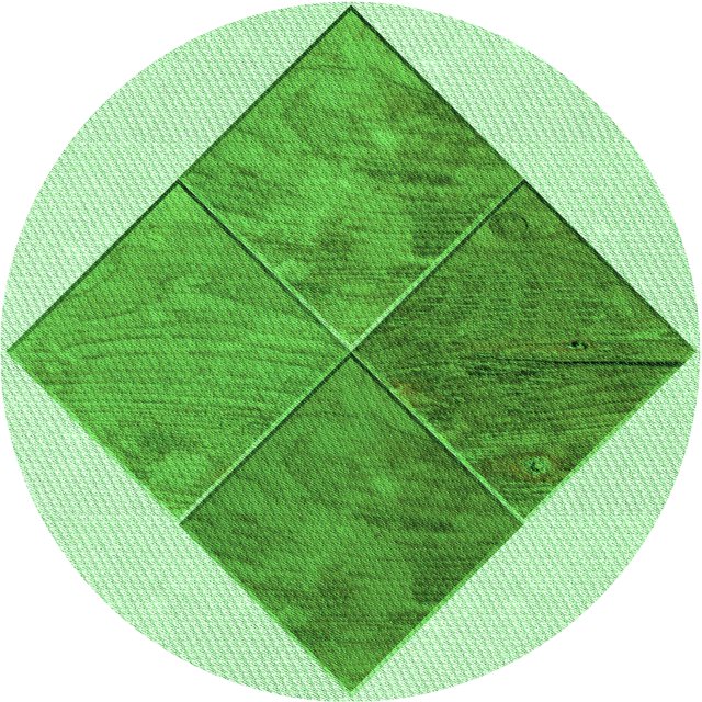 Ahgly Company Tapis Rond Lavable en Machine Intérieur Transitionnel Vert Clair, 3 Pieds Rond