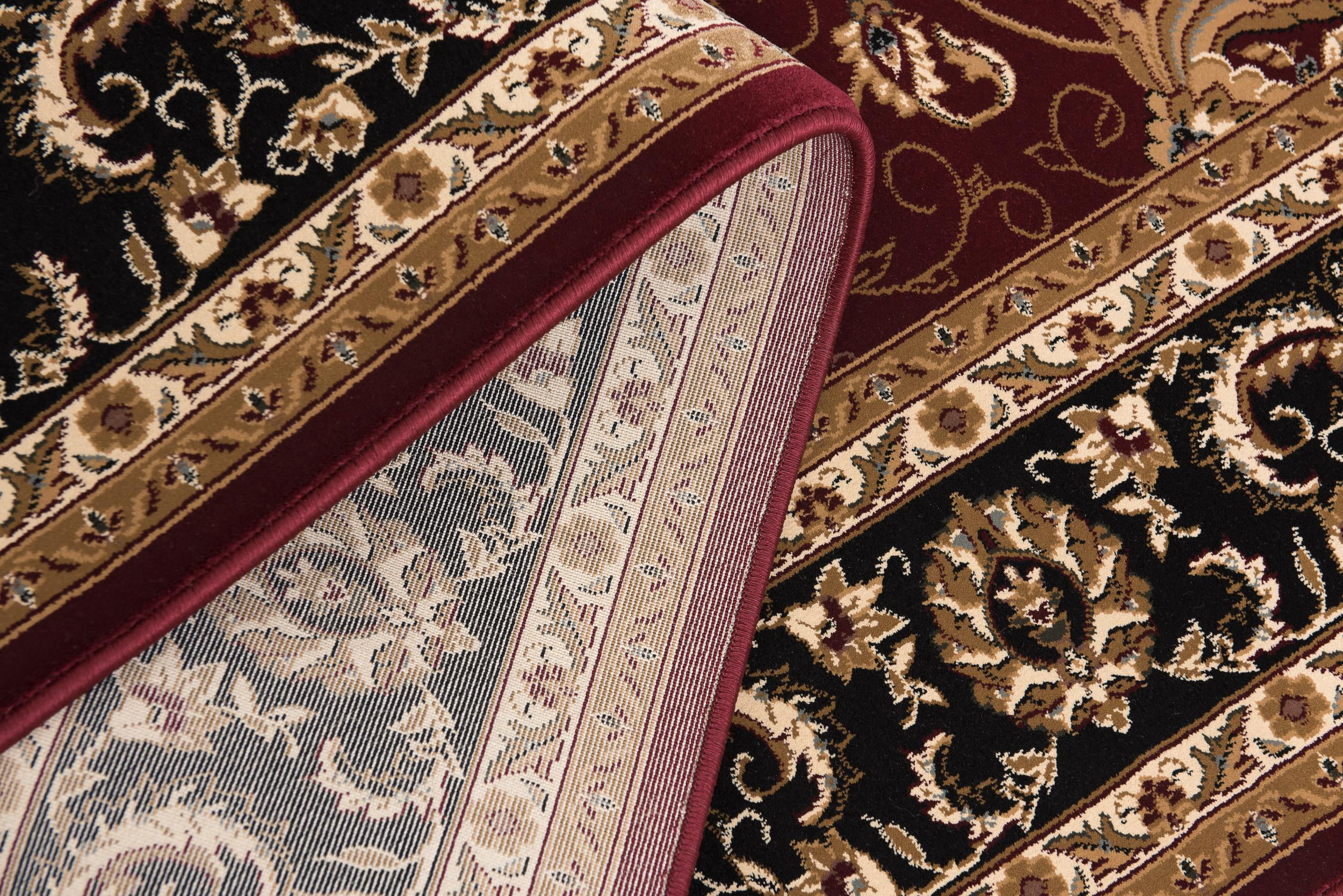 Tapis d'intérieur persan Rug Branch Majestic 2' x 5' (taille exacte : 2'3" x 5'), rouge et noir, style traditionnel - Entrée, couloir, salle de bain et cuisine