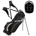 thumbnail image 1 of Costway Sac Support de Golf 9 Pouces Club Séparateur 8 Voies Transport Organisateur Poches Rangement Noir Neuf, 1 of 10