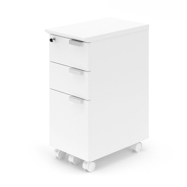 Safco Resi Ped Classeur Roulant à 3 Tiroirs Verrouillable pour Bureau à Domicile, Blanc