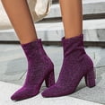 thumbnail image 2 of Womens Fashion Leopard Print Pullover Boots Socks Boots Ankle Boots, 2 of 9