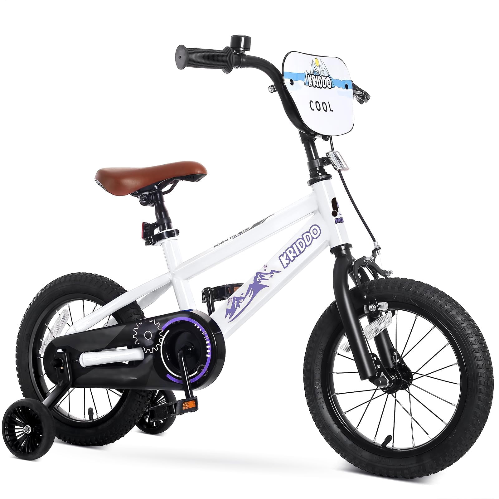 KRIDDO 14-16 Inch Kids Bike for Ages 3&ndash;8, Boys and Girls Bicycle with Removable Training Wheels, Bicycle for Kids with Hand Brake & Coaster Brake,