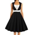 thumbnail image 1 of Fshaion Robe d'Été pour Femmes 2024 Grande Taille Robe à Couleurs Contrastées Sans Manches à Col en V Robe Aguichant Liquidation à Moins de 10!, 1 of 4