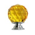 thumbnail image 1 of Poignée en Verre Cristal Poignée Sphérique pour Tiroir Poignée de Meuble à Trou Unique - Jaune - 40mm, 1 of 8