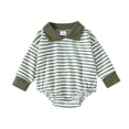 thumbnail image 1 of Weaiximiungnoël Garçons Filles Manches Courtes Rayé Barboteuse Vêtements Gentleman 0-3 Mois, 1 of 6