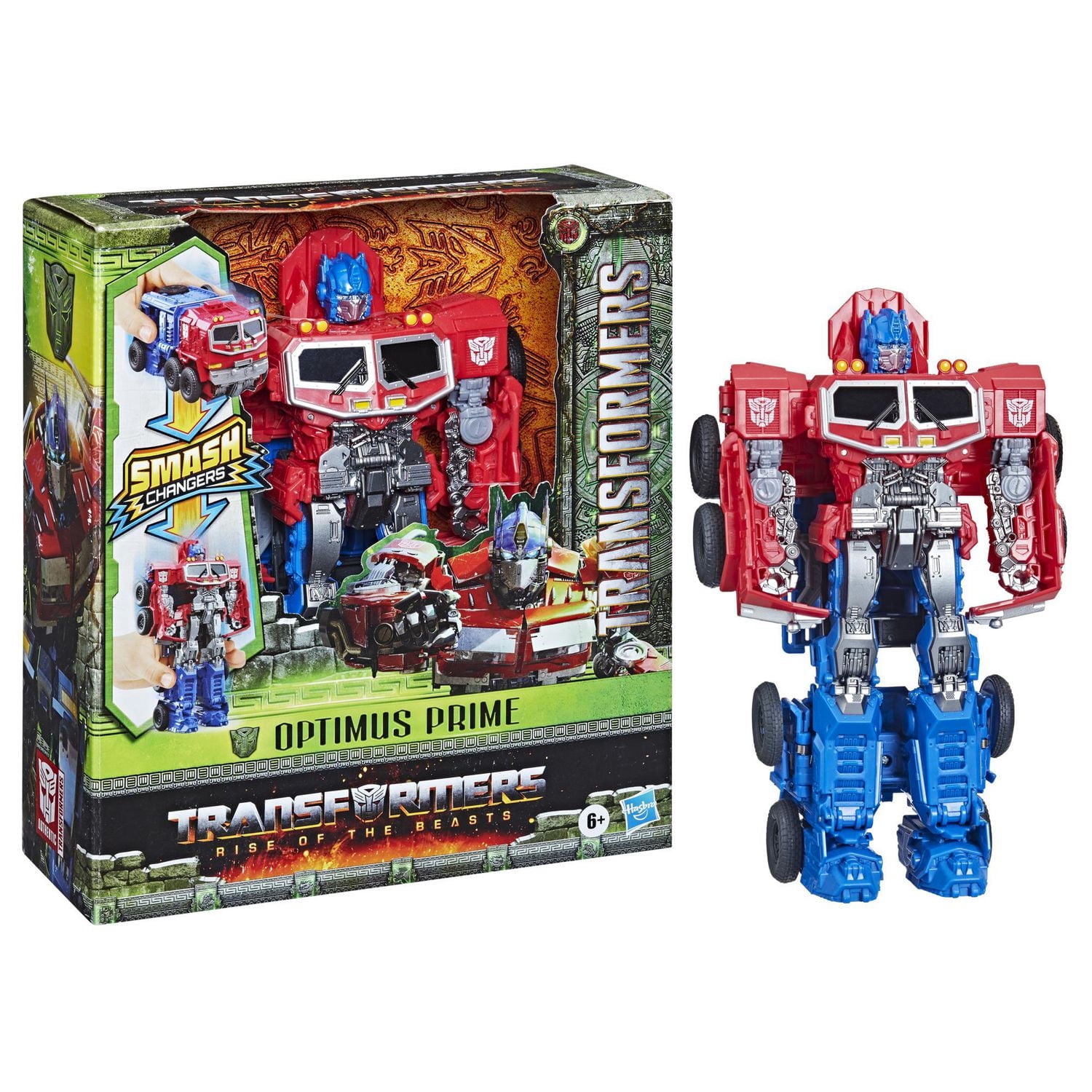 Transformers: Rise of the Beasts, figurine convertible Smash Changer Optimus Prime de 22,5 cm, à partir de 6 ans