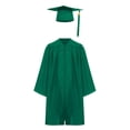 thumbnail image 1 of Eandarui Robe de Collation des Grades Unisexe pour Enfants Ensemble Bonnet Col en V avec Badge à Franges pour Tenues de Performance Vert Foncé 21, 1 of 7