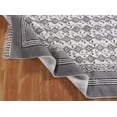 thumbnail image 3 of Casavani Gray Cotton Hand Block Printed Rug Square Dining Room Carpet Large Area Rug 12x12 feet, 3 of 6