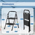 thumbnail image 2 of Steel Folding 2-Step Stool Ladder Adults With Soft-Grip Handle 500 Lbs Black, 2 of 6