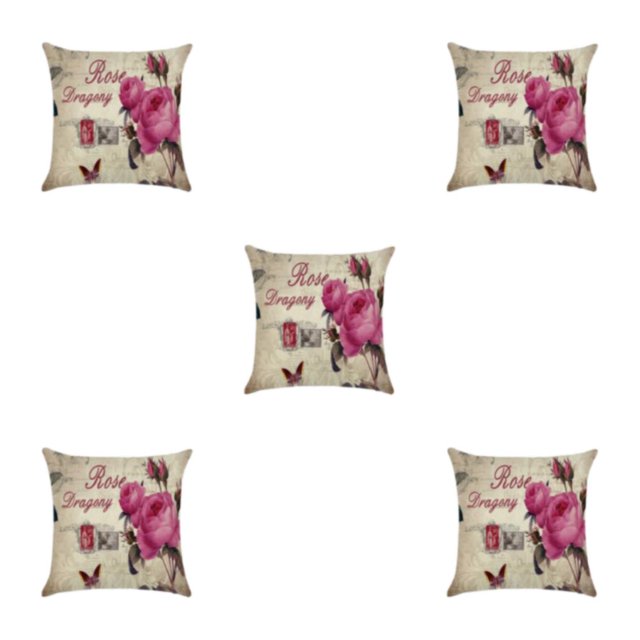 Maytalsory Easy To Change Flowers Pillowcase Addition To Home Decor Polyester Decorative Pillow Cushion Covers Soft Durable kztym001-1 5Set