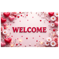 thumbnail image 1 of Welcome Decorative Banner with Roses and Hearts for Parties Events Celebrations Wedding Backdrop Party Decoration and Indoor Photography Background, 1 of 4