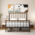 thumbnail image 4 of Gymax Full Size Metal Platform Bed Frame Mattress Foundation with Headboard Industrial, 4 of 10