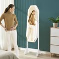 thumbnail image 3 of Costway Standing Jewelry Cabinet Armoire Organizer LED Light Mirror Lockable White, 3 of 10