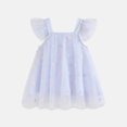 thumbnail image 2 of zbxnLI Robe Papillon pour Tout-Petites Filles, Manches Volantées, Robe en Maille, Été, Mariage, Fête d'Anniversaire, Robes 6M-3T, 2 of 7