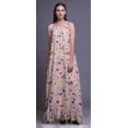 thumbnail image 3 of Bimba Robe de Nuit Artistique Imprimée à Fleurs Rose Pâle pour Femmes Longue à Bretelles Spaghetti Robe Maxi Vêtement de Nuit Robe Medium, 3 of 5