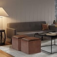 thumbnail image 2 of SIMPLIHOME Rockwood 17 inch Wide Square Cube Storage Ottoman with Tray in Distressed Saddle Brown Faux Leather, Footrest Stool, Coffee Table for the Living Room, Bedroom, and Kids Room, Contemporary, 2 of 2