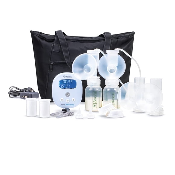 Ameda MYA Joy Plus Tire-lait Électrique Double Rechargeable avec Sac Fourre-Tout, Performance de Force Hospitalière, Portable, Silencieux