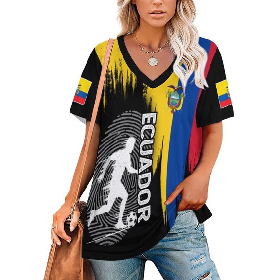 Chandail de Soccer Équateur pour Femmes 2026, Fans de Soccer, avec Drapeau de Nation, Chandail Personnalisé