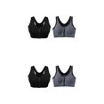 thumbnail image 2 of Youkk 2x Fit With Multiple Sizes Available Zip Front Sports Bra Seamless Construction black + gray S 2Set, 2 of 6