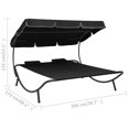 thumbnail image 4 of vidaXL Outdoor Lounge Bed with Canopy and Pillows Black, 4 of 5