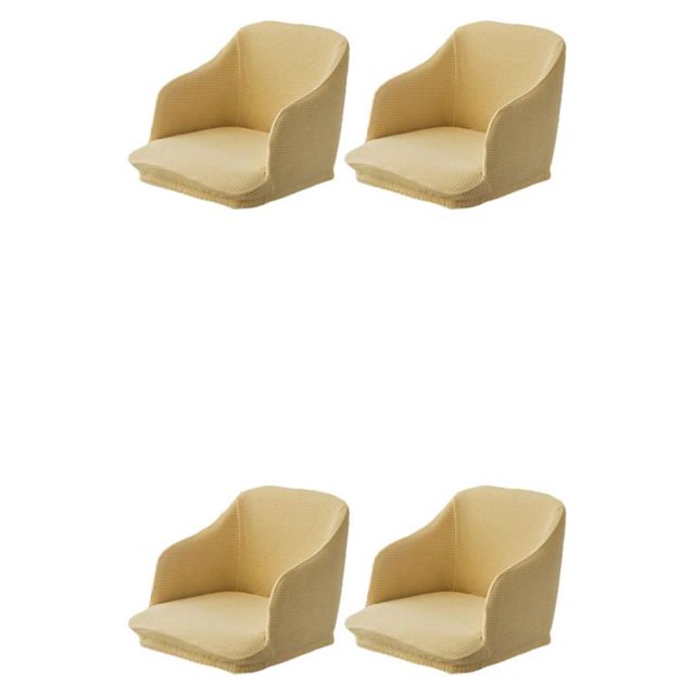 Transemion 2x Quick Installation And Easy Care Stretchy Chair Covers For Maintenance High Elastic Full cream-coloured 2Set