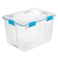 thumbnail image 3 of Sterilite 80-Qt Clear Plastic Stackable Storage Bin w/ Gasket Latch Lid, 12 Pack, 3 of 12