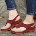 thumbnail image 2 of Ketyyh-chn99 Sandales d'Été Chaussures pour Femmes Sandales à Enfiler pour Femmes Mousse à Mémoire Wedge Pantoufles Tongs pour Femmes Sandales pour Femmes (Rouge, 9.5-10), 2 of 5