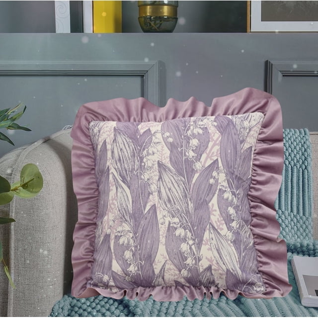 EGNMCR Pillows, Body Pillow, Throw Pillows, Neck Pillow Wind Bells Flower Pillow Cover Ruffled Pillow Cover Sofa Pillow Cover Living Room Cushion Cover Holiday Gift Polyester pillowcase