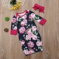 thumbnail image 5 of Family Flower Matching Robe And Swaddle Set Mother & Baby Pajamas Sleepsack, 5 of 5