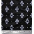 thumbnail image 1 of Soimoi Silk Fabric Filigree Damask Printed Fabric 1 Yard 42 Inch Wide, 1 of 3
