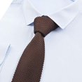 thumbnail image 3 of Cravate Tricotée Formelle pour Homme, Étroite, Décontractée, Mince, Moulante, Tissée, Brun, 3 of 6