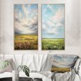 thumbnail image 1 of Designart "pasture Bold Horizon II" Meadow Framed Wall Art Set Of 2 - Green Landscapes Frame Gallery Set For Office Decor, 1 of 6