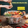 thumbnail image 2 of Gril BBQ Multifonction Gril Barbecue au Charbon Rond Four en Acier Inoxydable Y3 T5H0, 2 of 2
