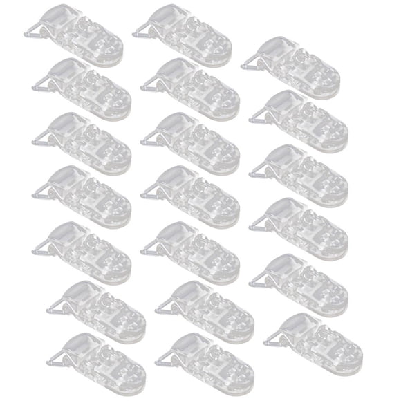 20pcs Clear KAM Pacifier Clips / Suspender Clips with Gripping