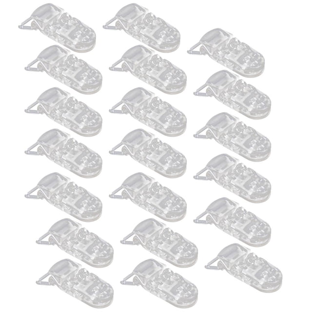 20pcs Clear KAM Pacifier Clips / Suspender Clips with Gripping