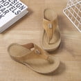thumbnail image 5 of yulier Sandales à Plateforme Demi-Compensée pour Femmes, Sandales de Plage à Plateforme, T-Strap Ajouré, Sandales de Plage à Plateforme Compensée, Élégantes pour la Plage, à Enfiler, Claquettes Confortables, 5 of 5