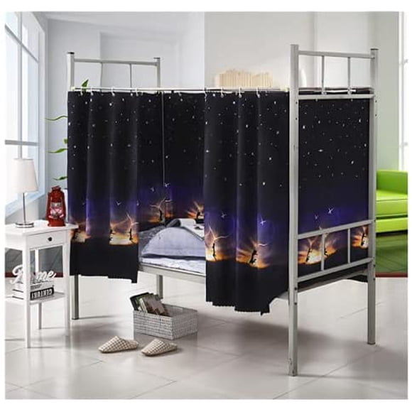 Students Dorm Bunk Bed Privacy Curtains Single Bed Shading Cloth Home Decor Blackout Panel Dustproof for College School (Starry Sky, 1.5m (1 Piece))