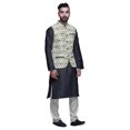 thumbnail image 2 of Atasi Ethnic Kurta Churidar Pajama Set With Printed Nehru Jacket Set For Mens, 2 of 3