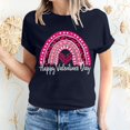 thumbnail image 1 of Meichang Hauts pour Femmes Chemise Tendance de la Saint-Valentin Hauts Mignons Imprimé Cœur Hauts de Vacances Manches Courtes Col Rond Décontracté Chandail Blouses, 1 of 5