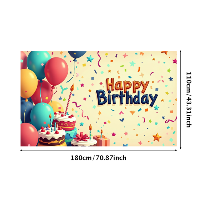 Colorful Balloons Birthday Celebration Backdrop Banner Happy Birthday Party Decorations Backdrop Photography Props Kids Party Supplies Birthday Decorations