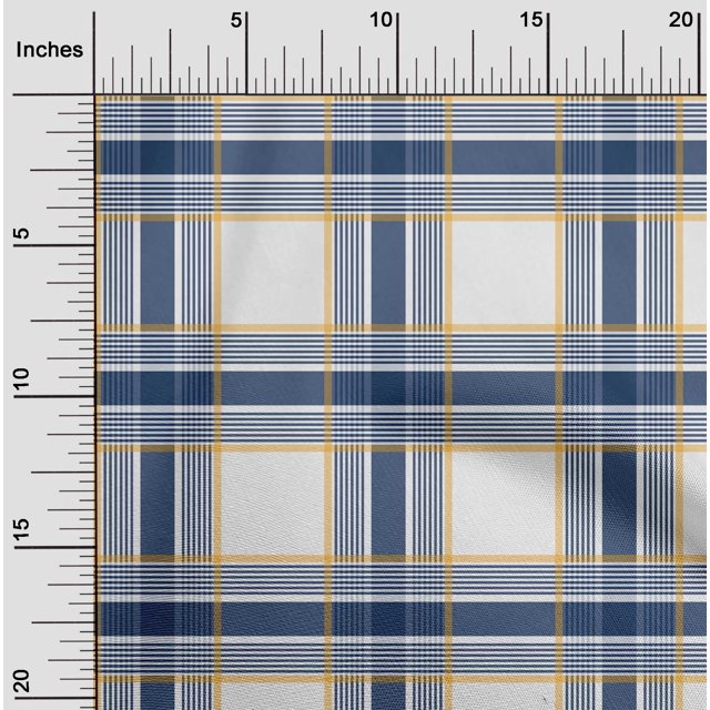 oneOone Cotton Poplin Fabric Madras Check Printed Craft Fabric BTY 42 Inch Wide